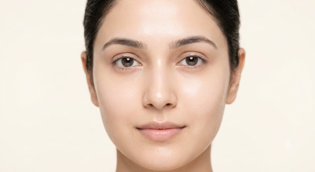 Woman with clear, glowing skin